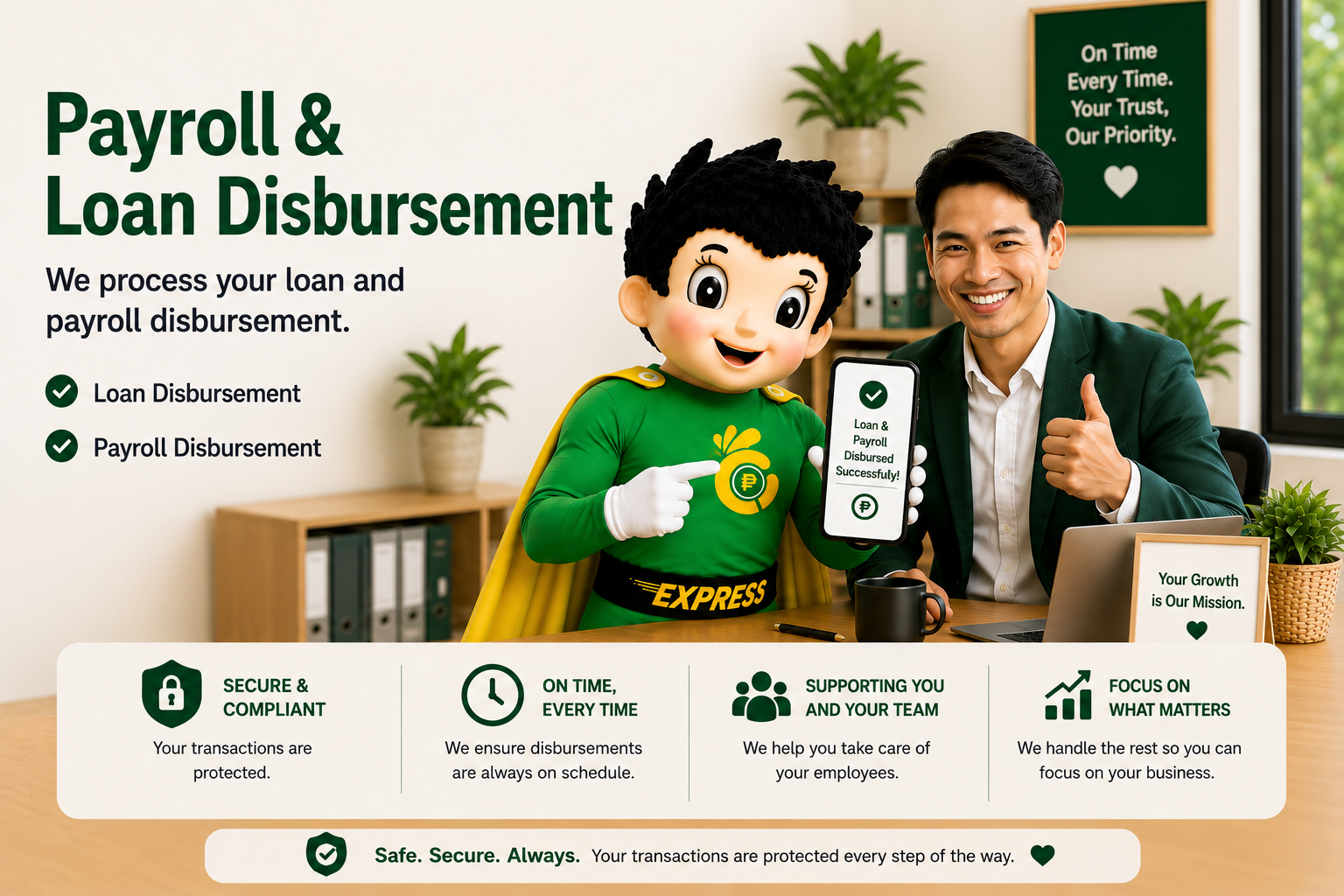 payroll and loan disbursement